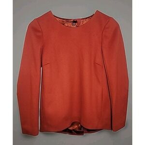 J.‎ Crew Wool Jacket Women's XXS Popover Top Button Back Rust Orange Soft